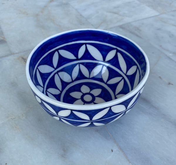 Blue white floral bowl